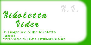 nikoletta vider business card